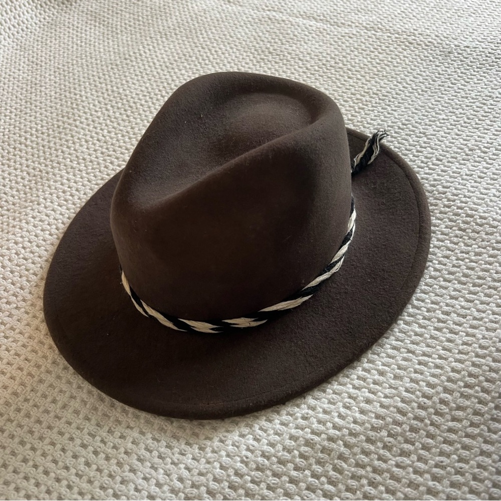 Dark green Fedora Hat with Braided Band